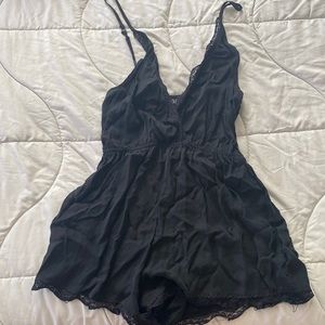 Cute Black V-Neck Romper